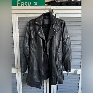 All Saints Black Leather Biker Jacket